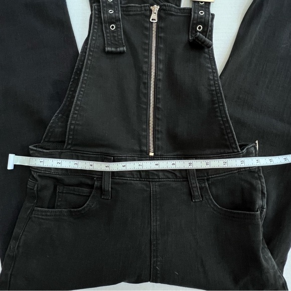 Levis denim jean overalls zipper side zip black 27 skinny cropped ankle - Picture 4 of 12